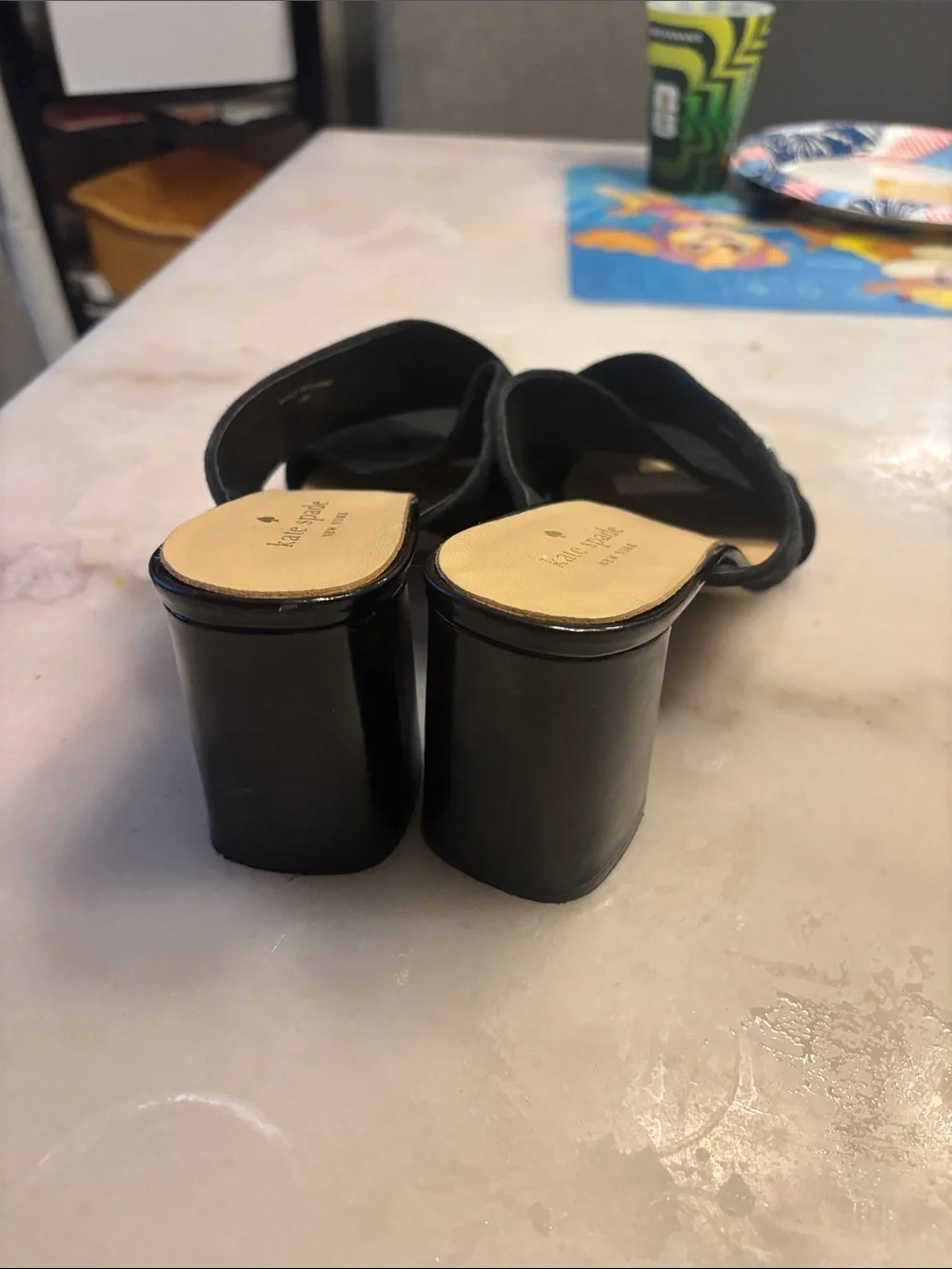 kate spade black suede